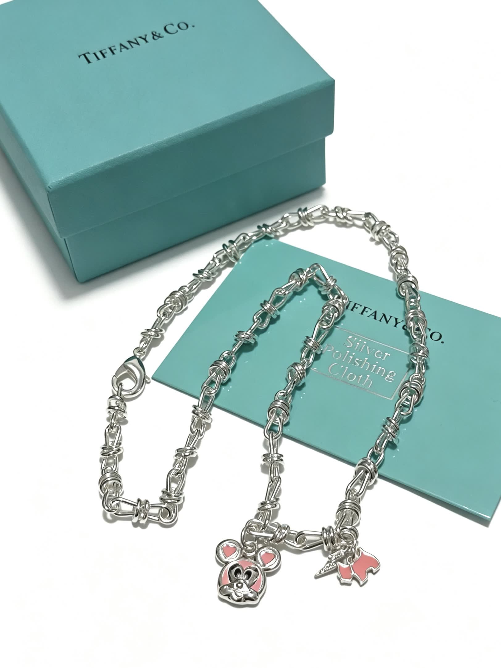 Tiffany & Co. Sterling Silver Mouse Charm Necklace